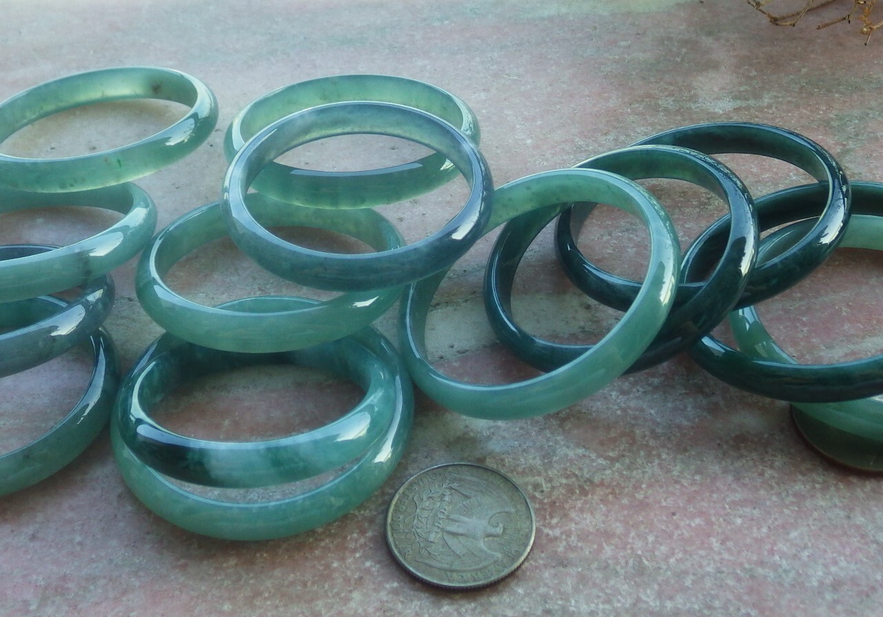 1 piece Green 100% Natural A JADE Jadeite Baby Child Bangle 36-49mm 701416
