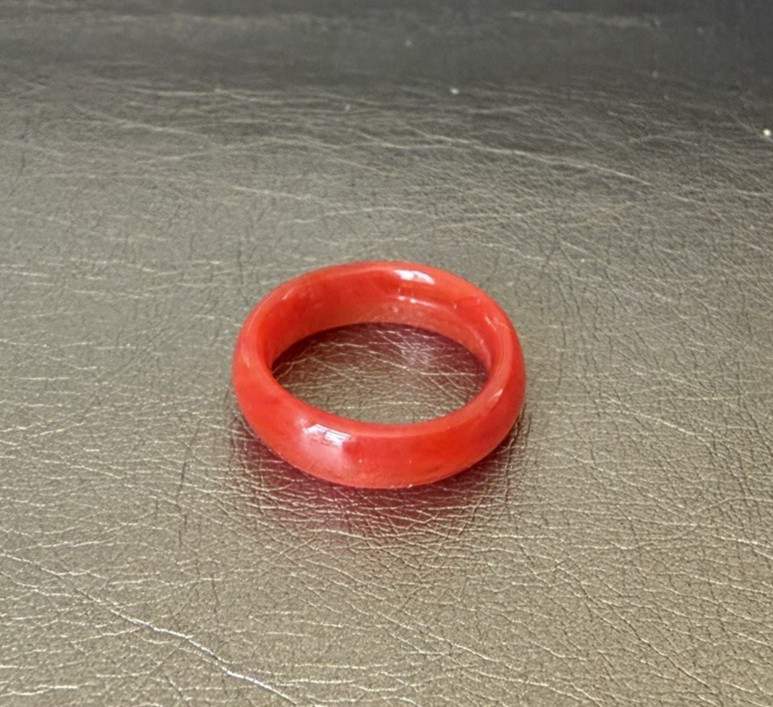 Natural Carnelian 5mm Stone Solid Band Ring 3mm thick size 5.5 weight 2.16g