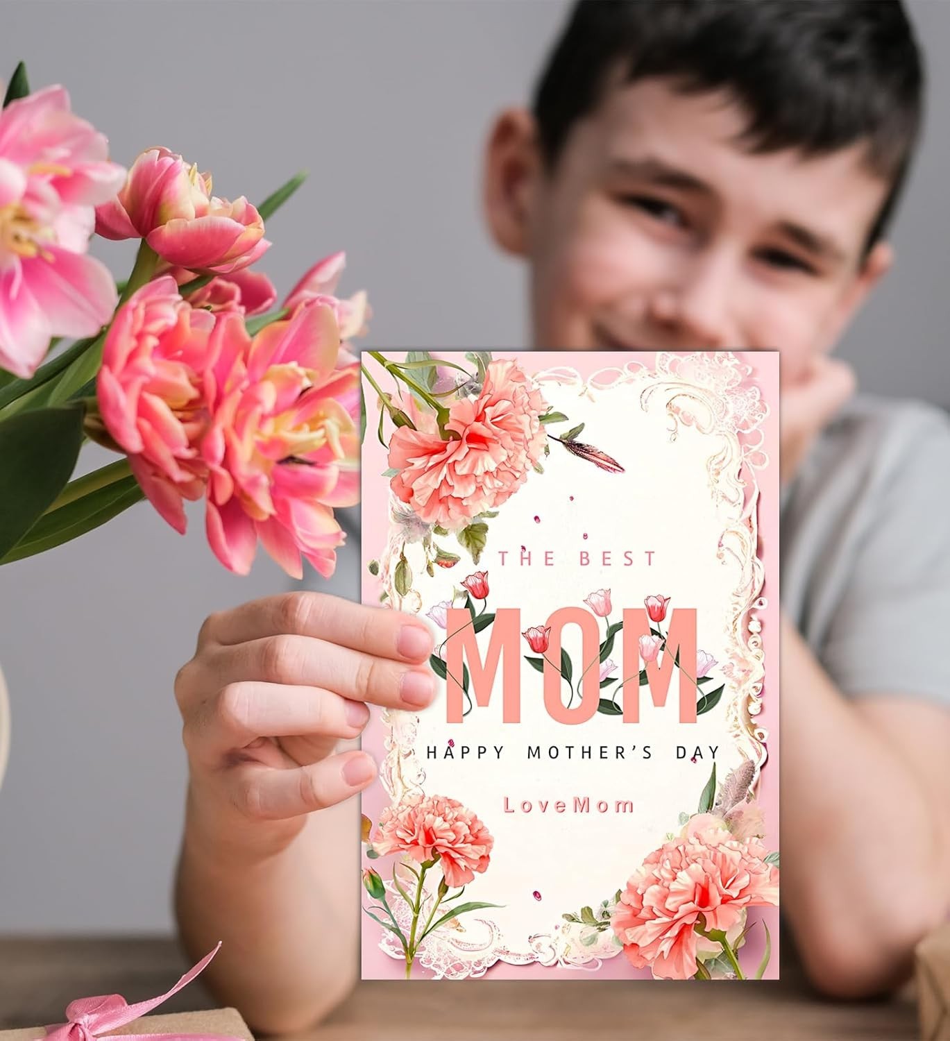 Heartfelt Mother’s Day Card with Elegant Floral Design & Envelope – Perfect Gift
