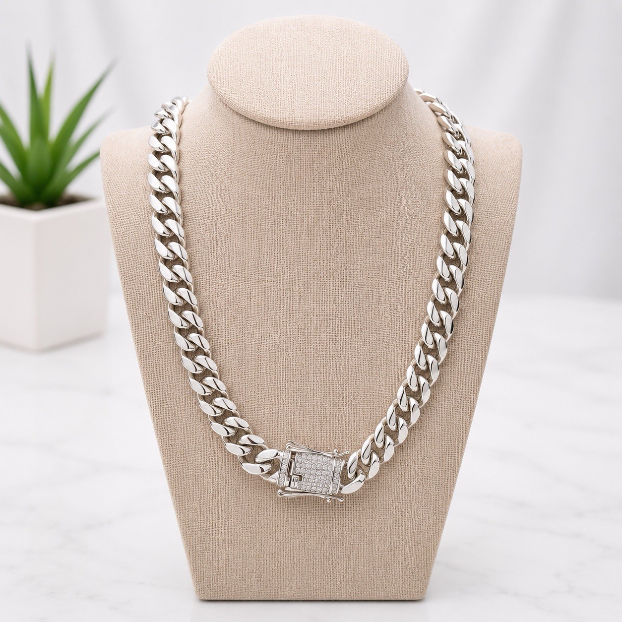 White Gold Plated Filled Cuban Link