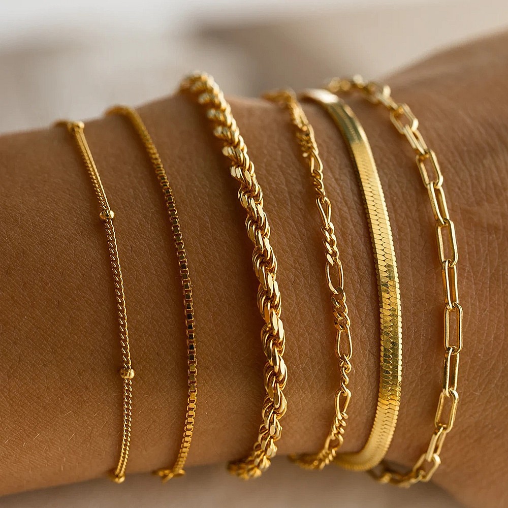 Bohemian Minimalist Metal Chain Jewelry Set for Women Fashion Gift