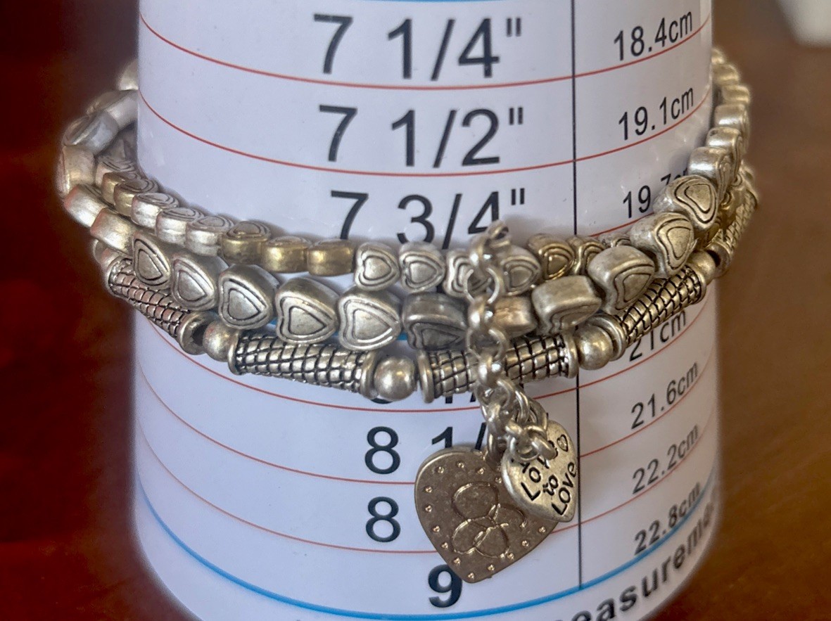 JESSICA SIMPSON Love To Love Charm Bracelet With Multi Strands 8”