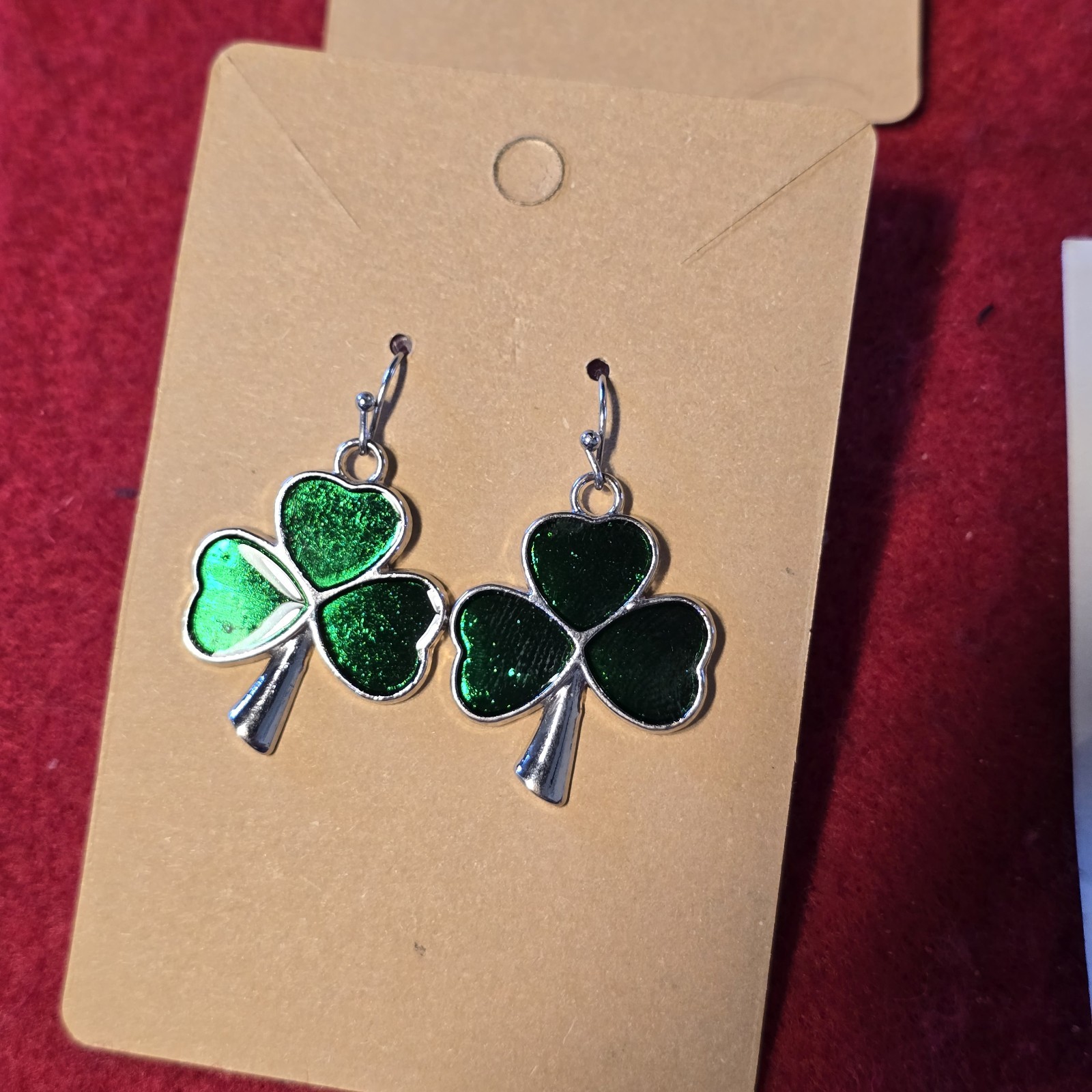 Mixed Earrings Lot Avon Rhinestone Black Hoops Shamrock Dangle Stud Set