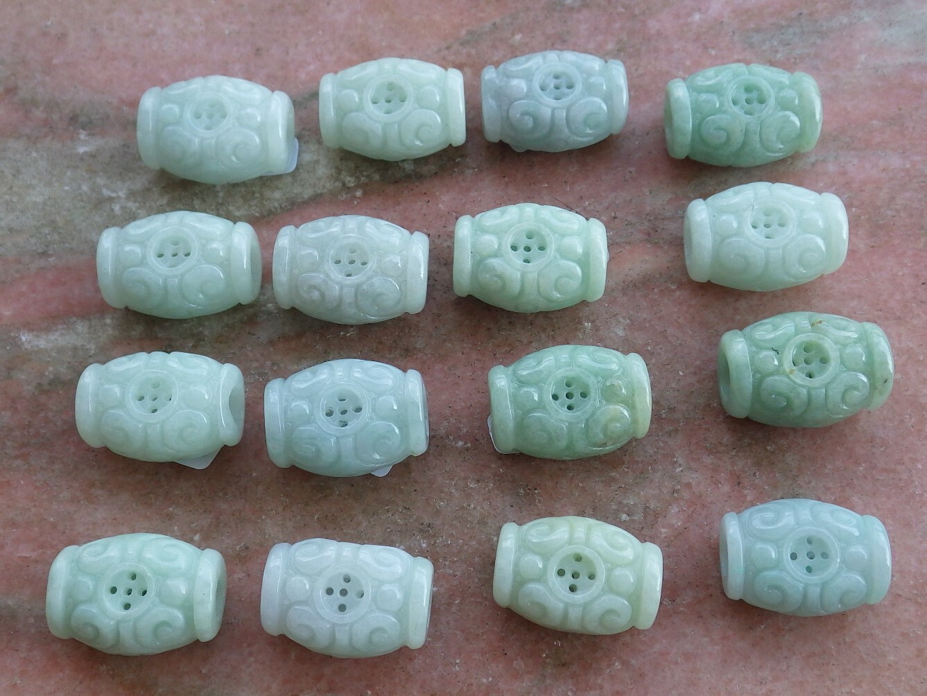 1Pcs Certified Lavender Green Natural A Jade jadeite Pendant Flower Bead 469874