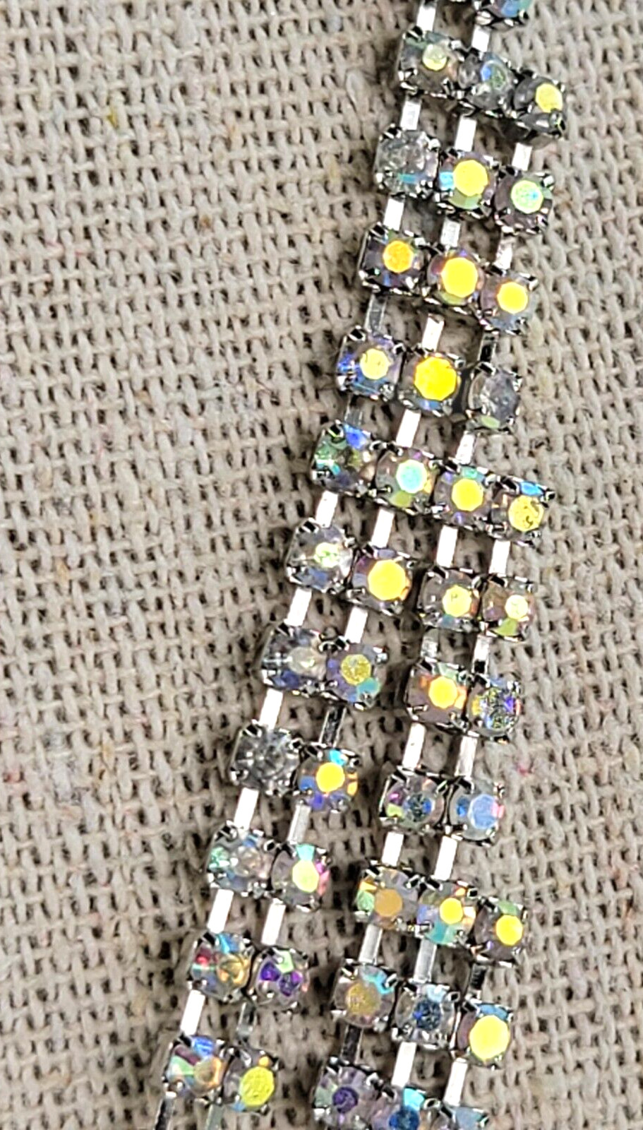 Charming Charlie Silver-Tone AB Rhinestones Layered Tennis Necklace 18.5 in