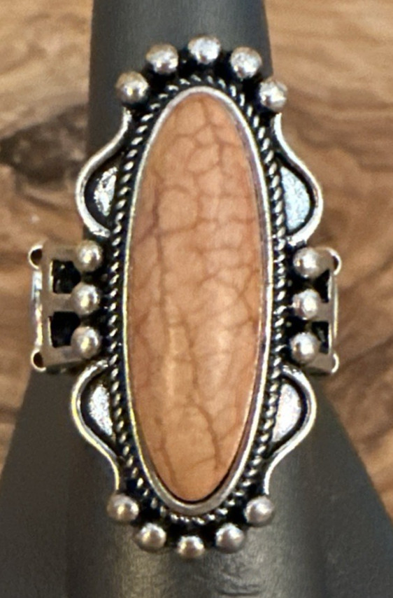 Paparazzi Ring- Leave No Trace- Brown Crackle Stone Statement Stretch Ring
