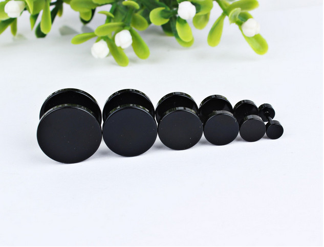 3MM-14MM Screw Stud Earrings for Men Women Steel Cheater Fake Ear Plugs Gauges