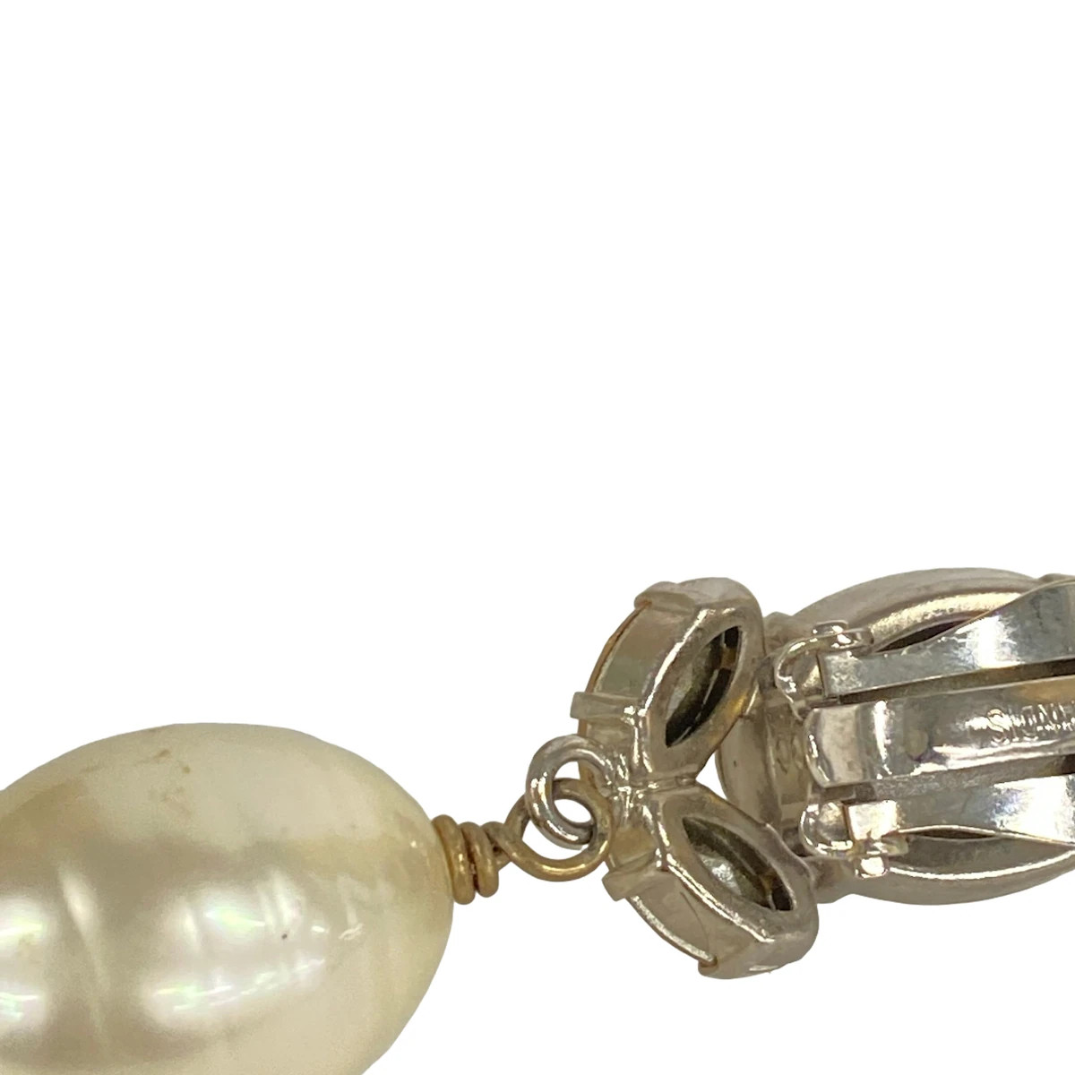 PHILIPPE FERRANDIS – Clear Cream Hardware Rhinestones Faux Pearl