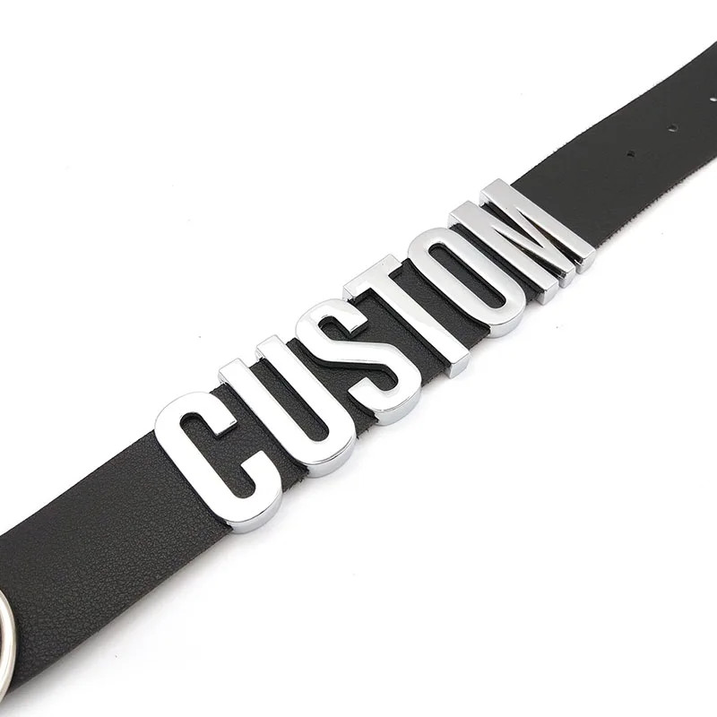 Kink Party Personalized Name Collar Necklace PU Leather Choker BDSM Accessory W2