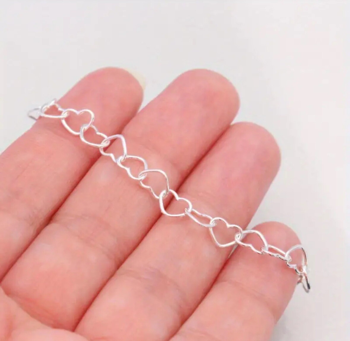 Boutique Simple Dainty Heart Women’s Silver Plated Adjustable Bracelet 🎀