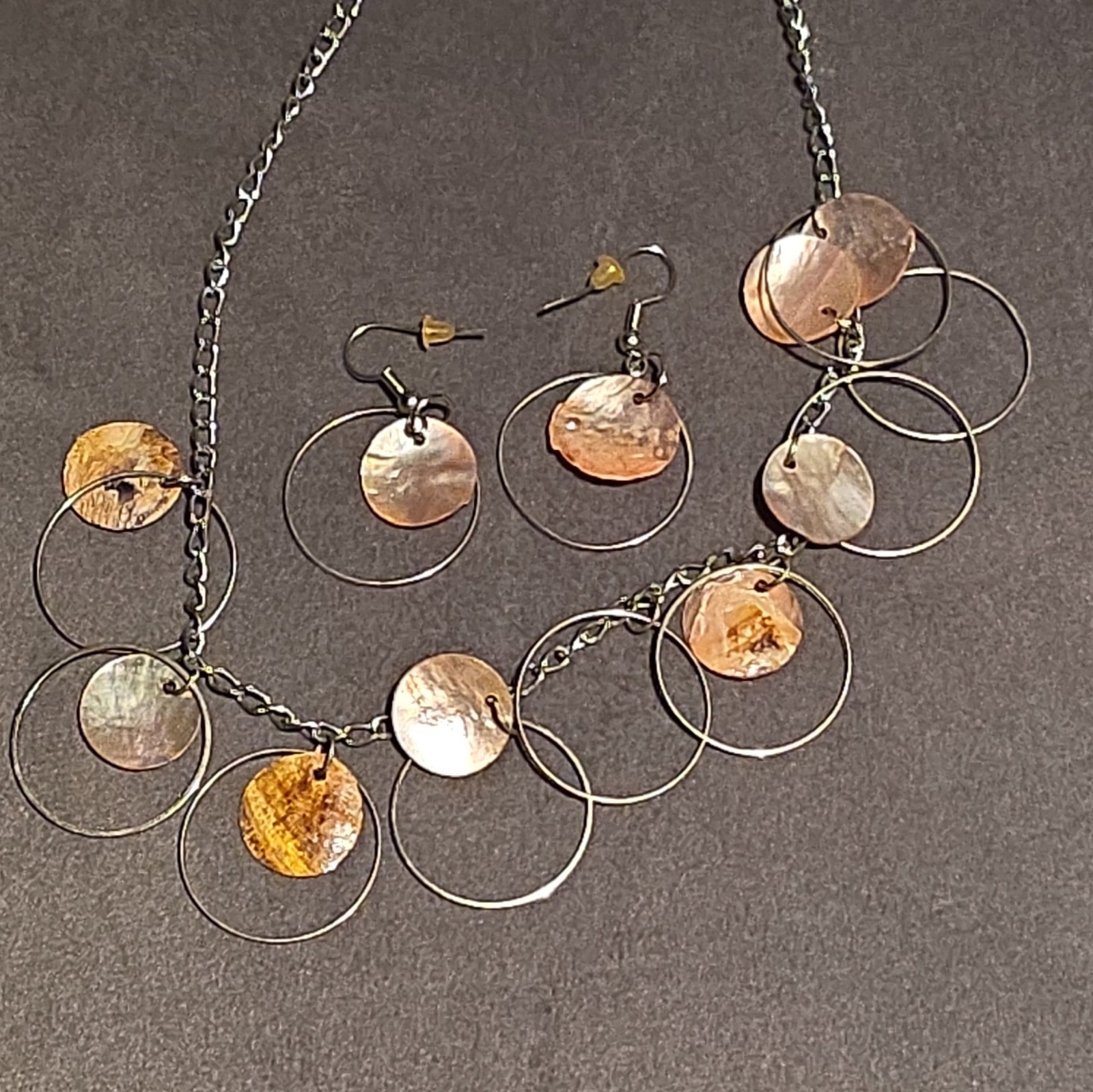 Silver Tone Necklace & Drop Earrings Jewelry Set X 2 Sold As 2 Sets