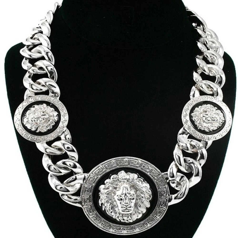 Lion Head Decor Chain Necklace Creative Necklace Choker Chain Chunky Jewelry US