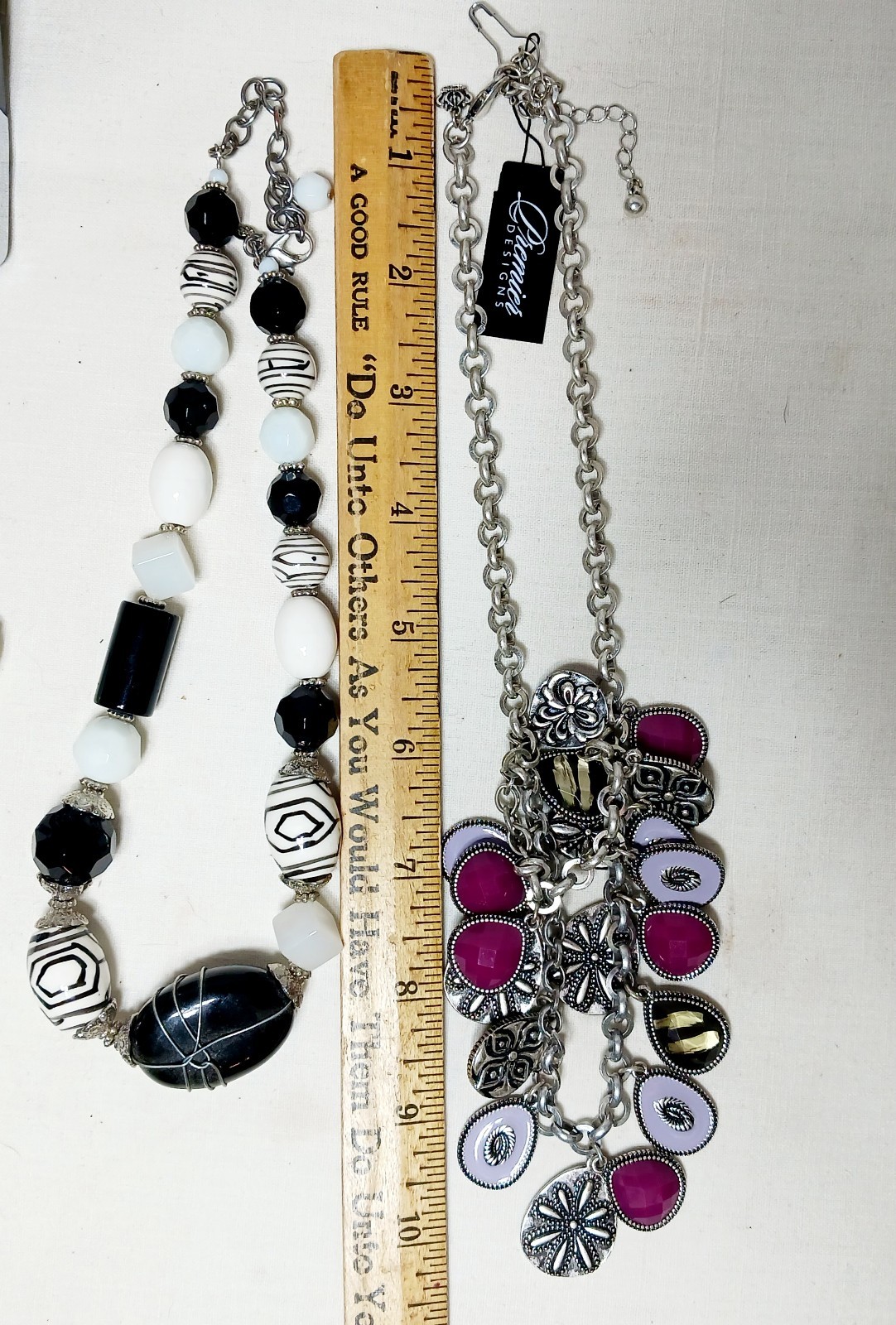 8 Premier Designs Necklace Earrings Brooch Pendant black amber Rhinestone