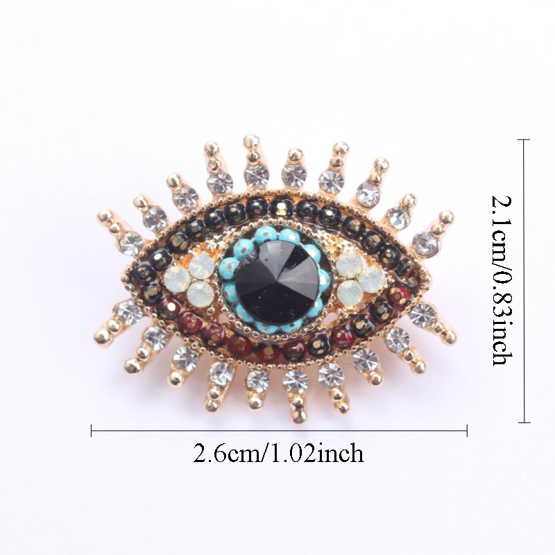 Mystical Evil Eye Brooch: Rhinestone Clothing Accessory Pin, Retro Gift