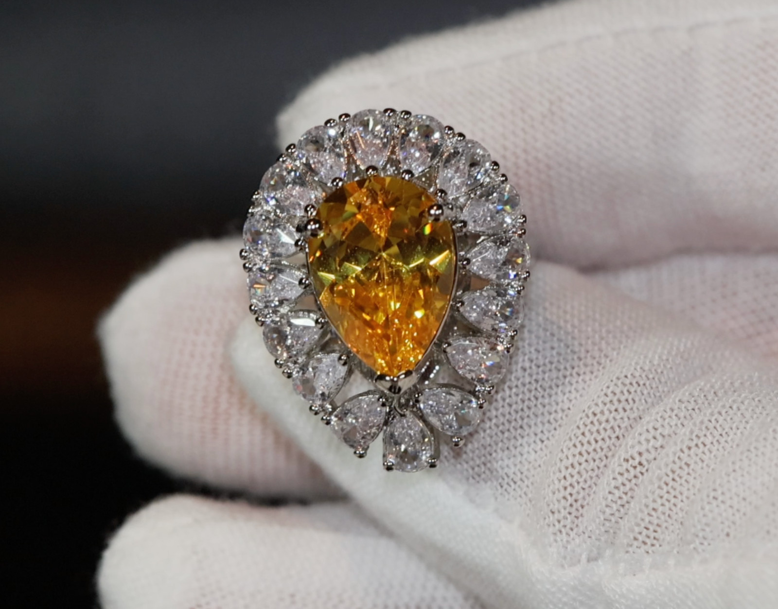 Yellow Diamond Ring, Yellow Simulated Diamond Ring, Yellow Engagement Ring