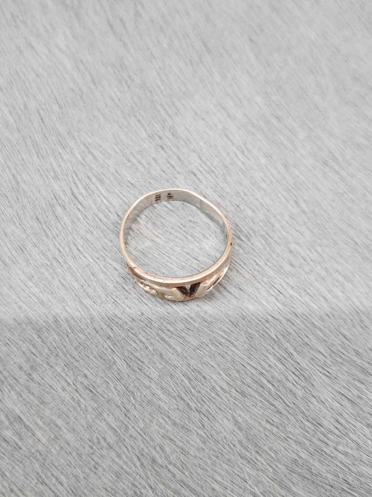 Sterling silver and 10k gold Band Ring Dolphins Size 7