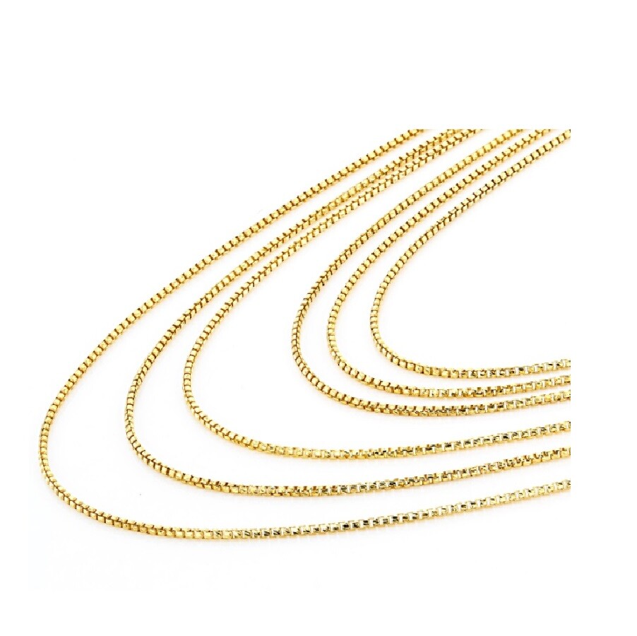18K Yellow Gold Filled Tarnish-Free 1.2mm wide 26inch Italian Box Chain Necklace