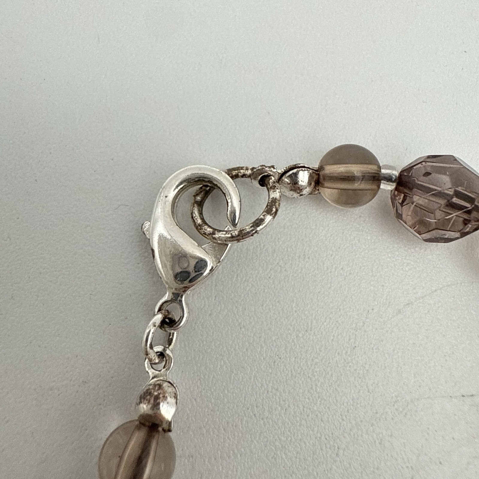 Lot Of 3 Faux Pearl Cloisonné Rice Pearl Smoky Quartz Necklaces Varied Sizes