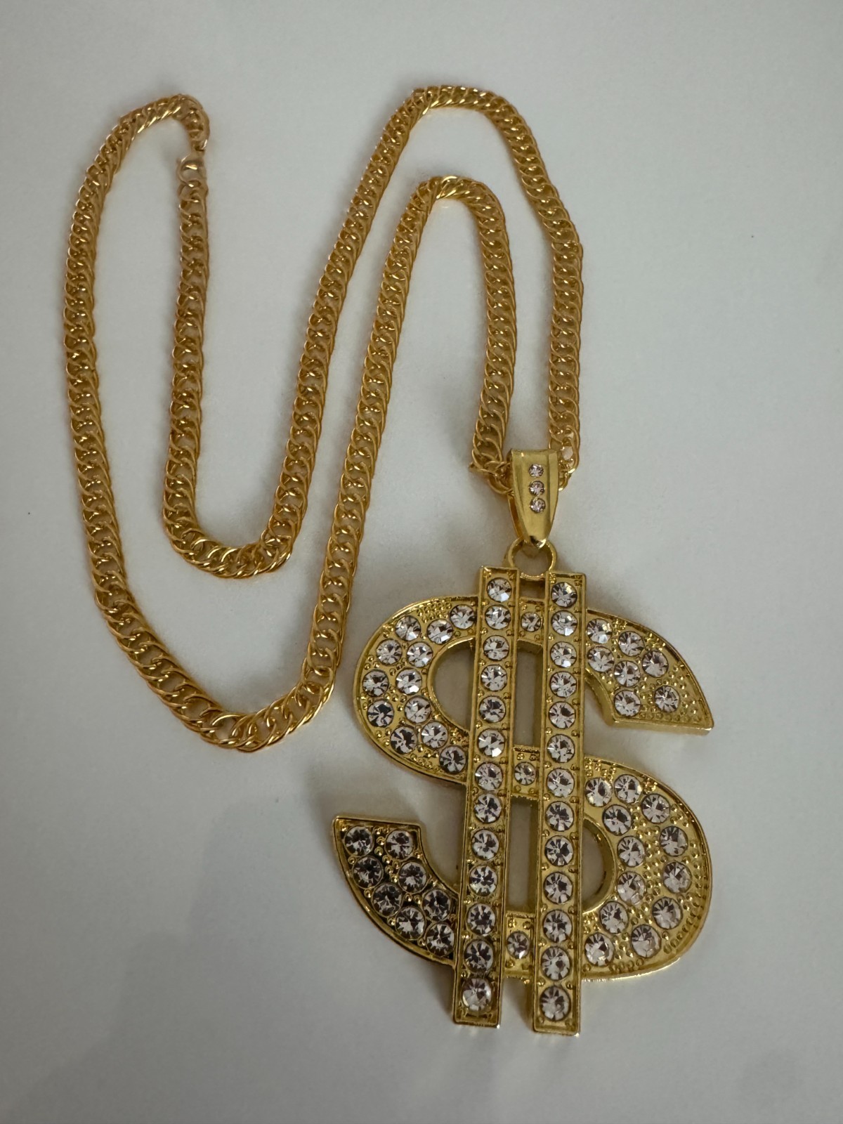 Hip Hop Colored Gold Chain Dollar Sign Pendant Necklace chain 28 inches