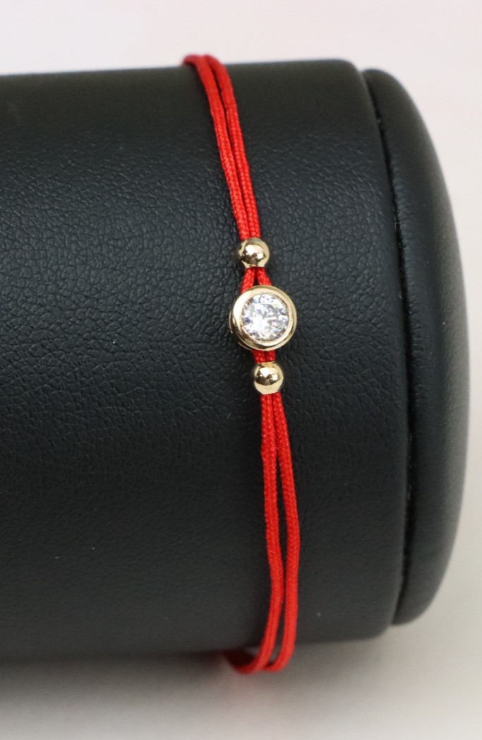 with Center Stone, XPBL0786 Minimal Red String Bracelet