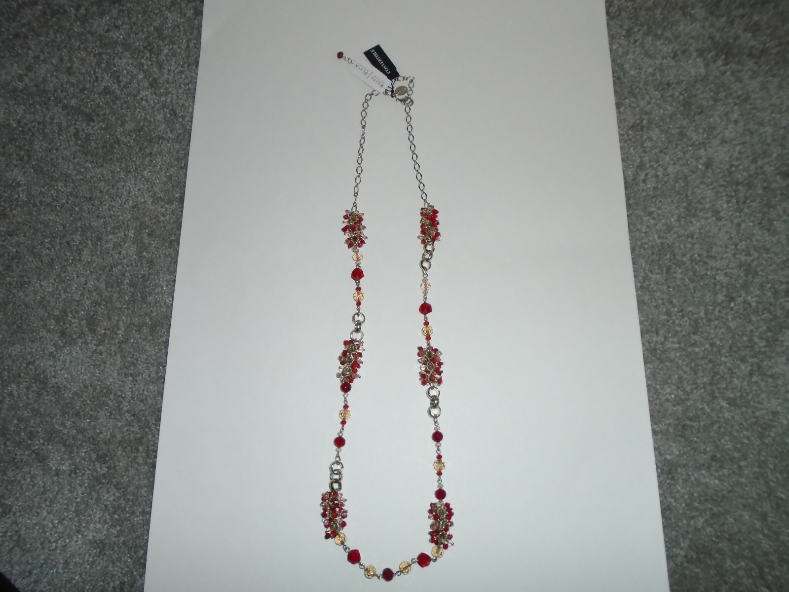 White House Black Market Red Convertible Beaded Necklace Brand NEW