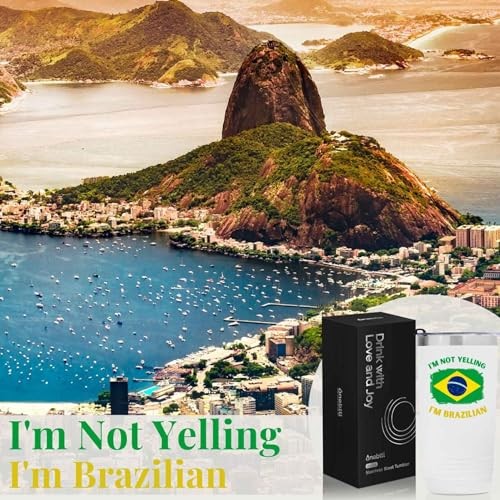 Brazilian Gifts with Brazil Flag, Brazil Brazilian Souvenirs, 20oz Stainless