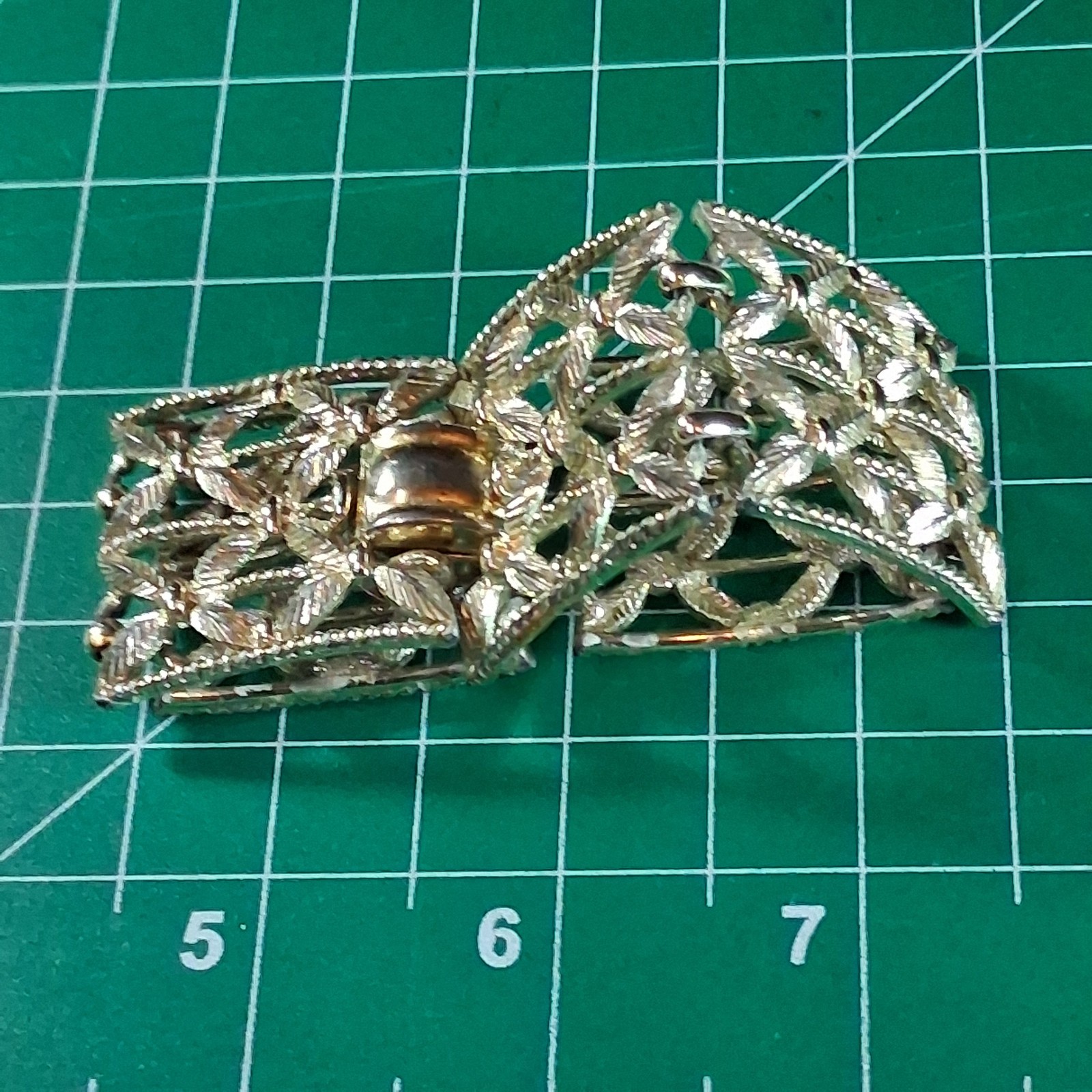 Vintage Cora Silver Tone Wide Band Floral Design Fold Over Clasp Bracelet