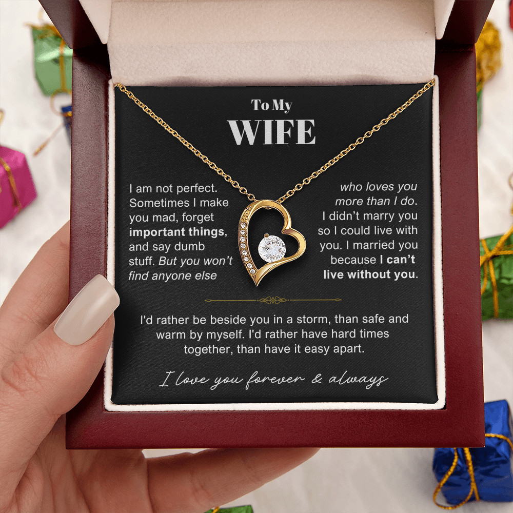 To My Wife Heart Necklace Anniversary valentines meaningful Gift From Husband
