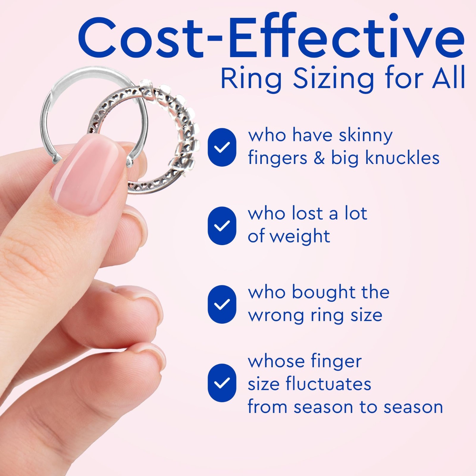 Adjustable Ring Sizers – 8 Clip & 6 Coil Adjusters, Ring Guards for Loose Rings