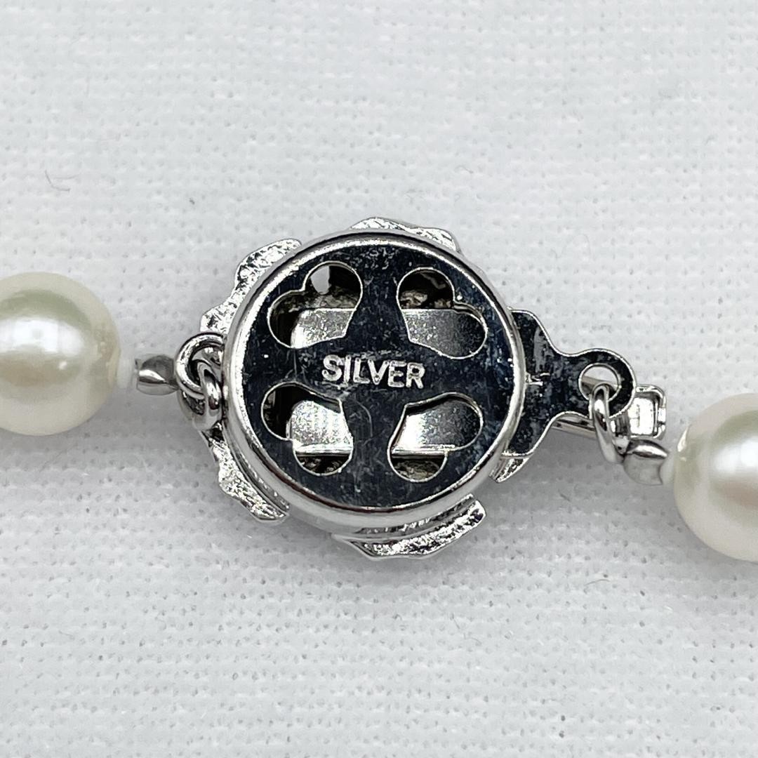 Akoya Pearl Hanadama Necklace Approx 7mm-6.5mm Silver From Japan