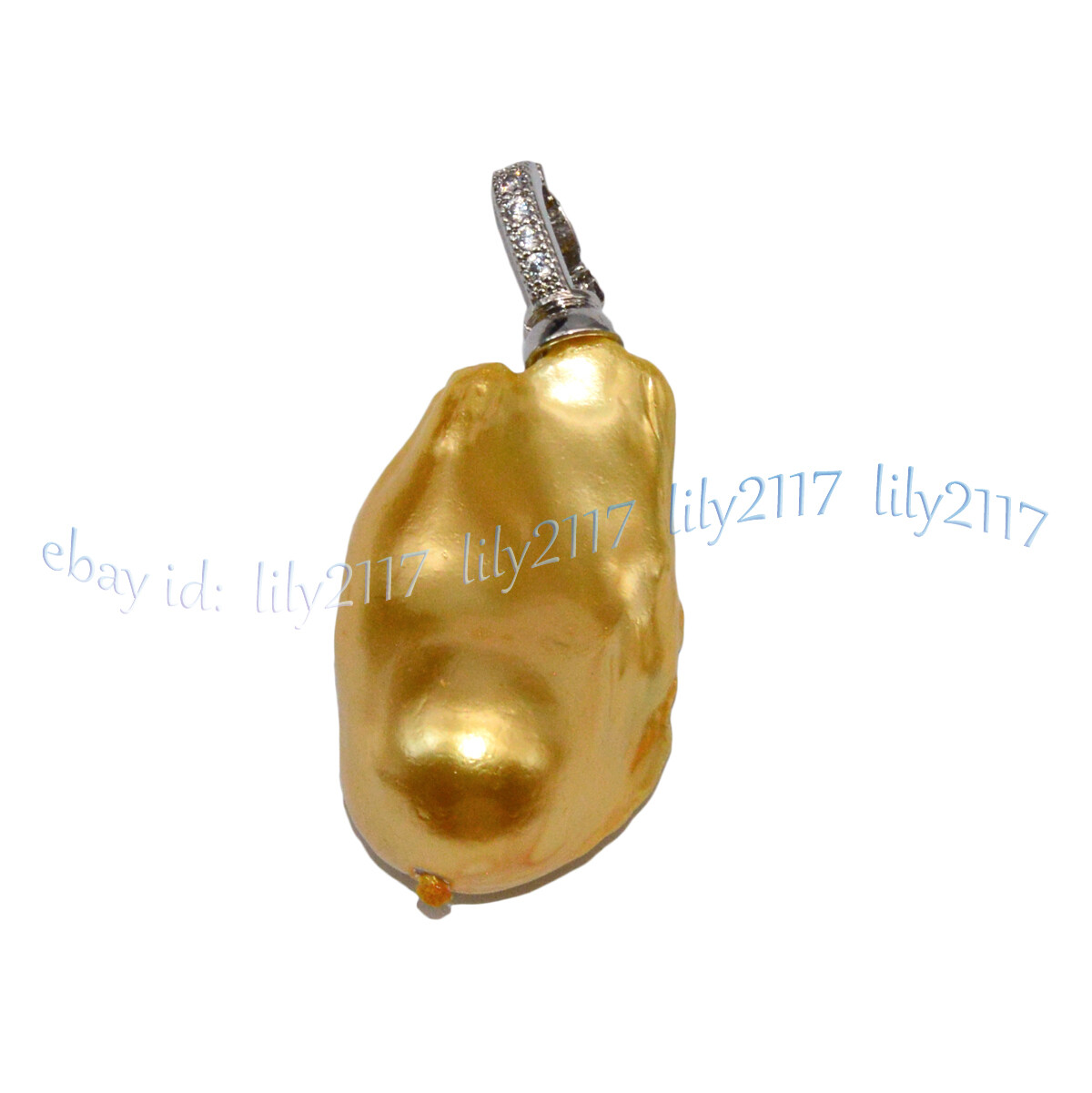 Huge 15x20mm Real Natural Multicolor Keshi Baroque Pearl Pendant 14K Gold Plated