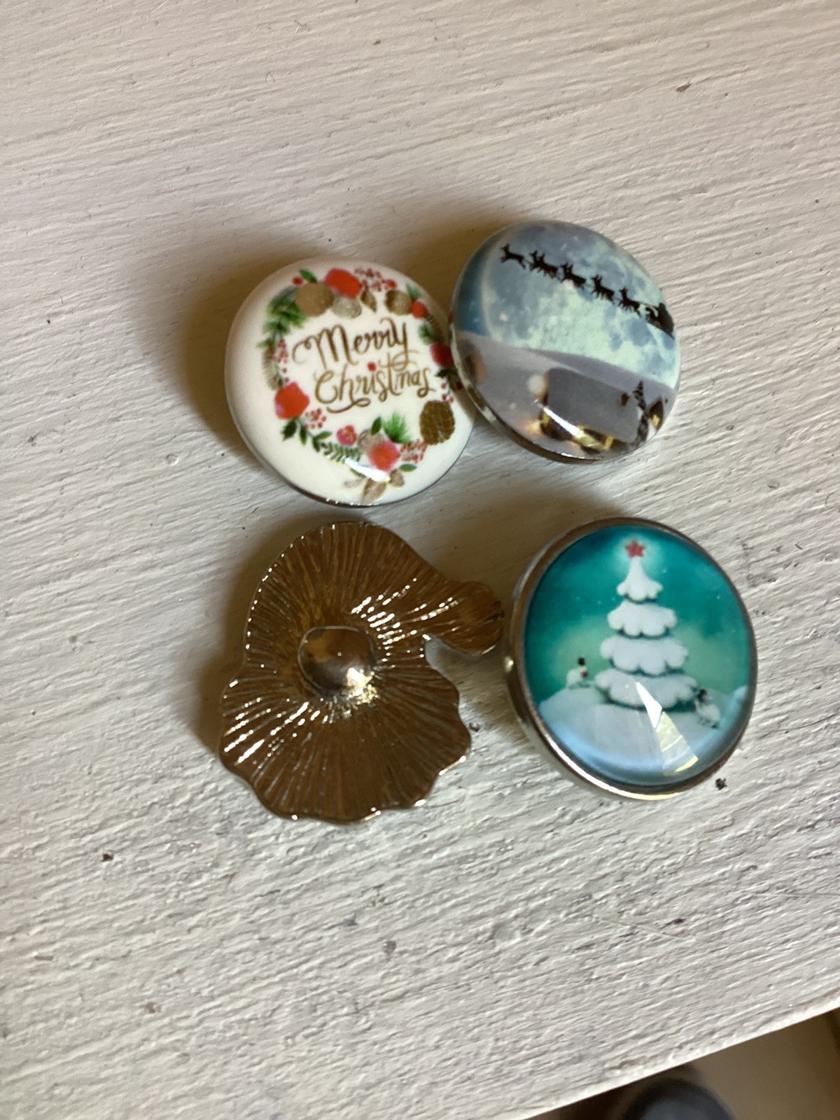 Christmas 18mm/20mm GINGER SNAP BUTTON POPPER FOR INTERCHANGEABLE JEWELRY set 4