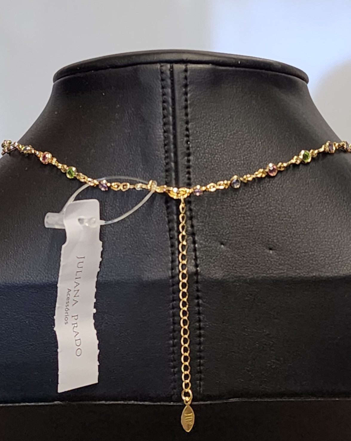 Juliana Prado 18K Gold Plated Multicolor Cristal Necklace 13.5″+2″