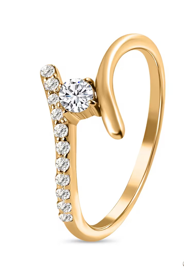 3Ct Round Cut Simulated Diamond Women Minimalist Halo Ring 14kYellow Gold Plated