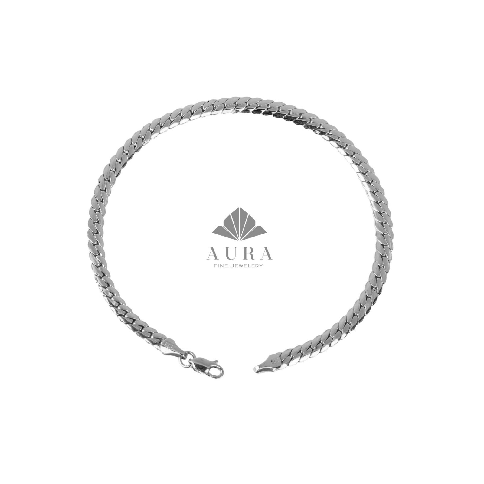14K Gold Cuban Link Bracelet, Cuban Link Chain Bracelet, 3.9 mm 5 mm 5.6 mm Curb