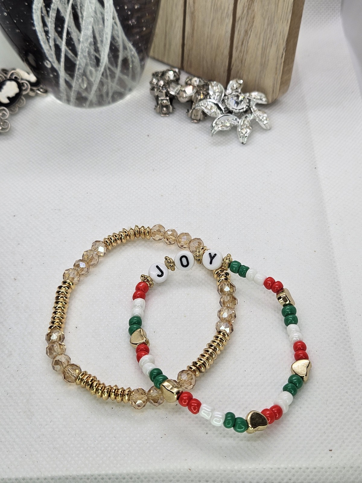 Joyful Christmas Colored Set Of 6 Bracelets Bundled For Xmas Gifts