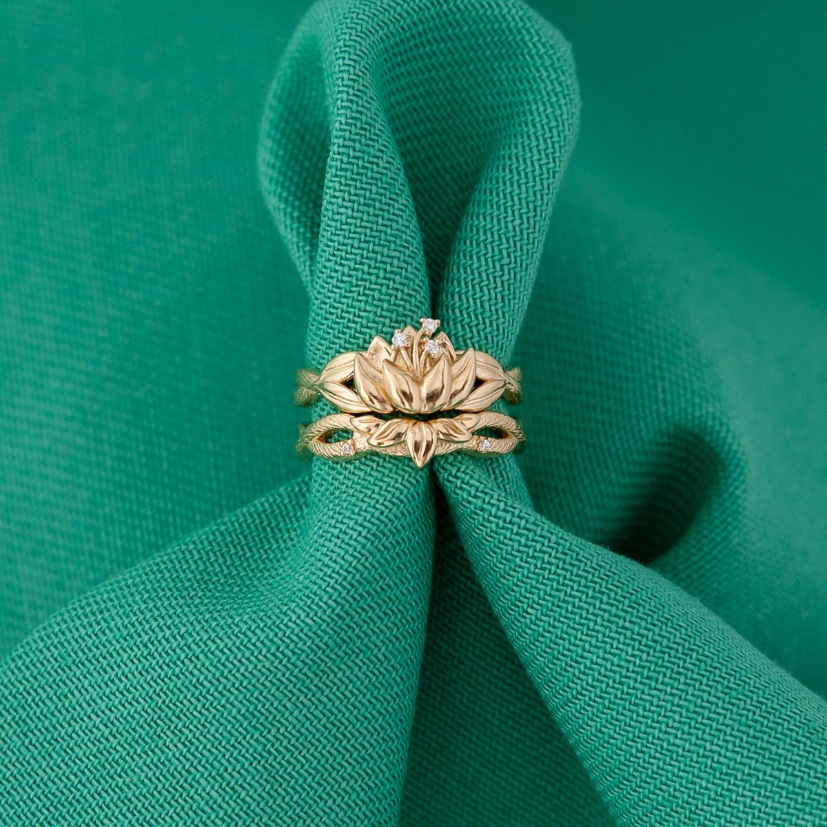 Disney X RockLove ‘The Princess and the Frog’ Tiana Water Lily Stacker Ring Sz 6