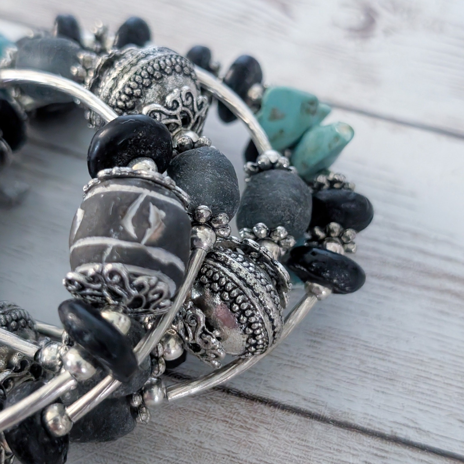 Kairos 10 Wrap Bracelet Mixed Materials