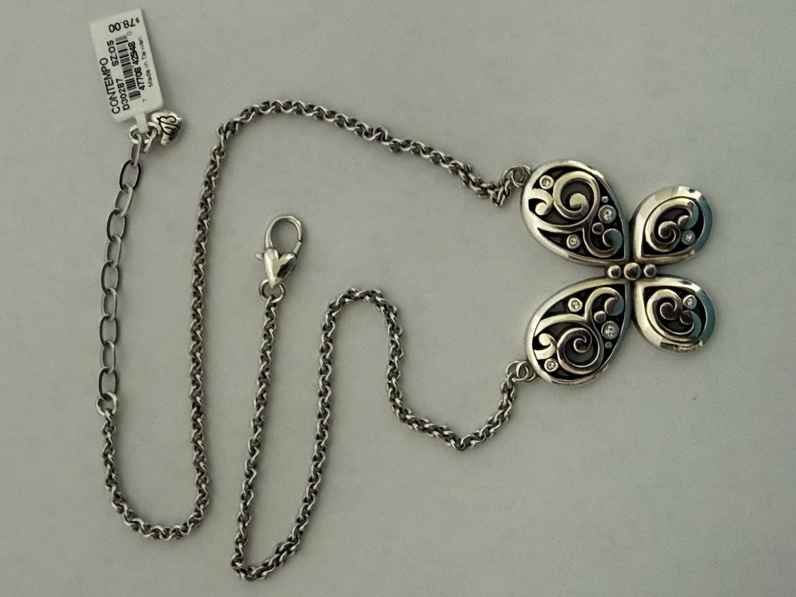Brighton Contempo Silver Butterfly Necklace 18”