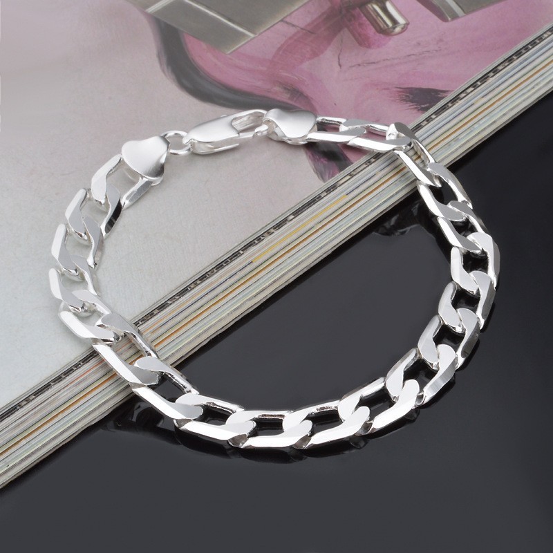 Unisex Heavy Solid 925 Sterling Silver Curb Link Bracelet Multi Sizes Men Women