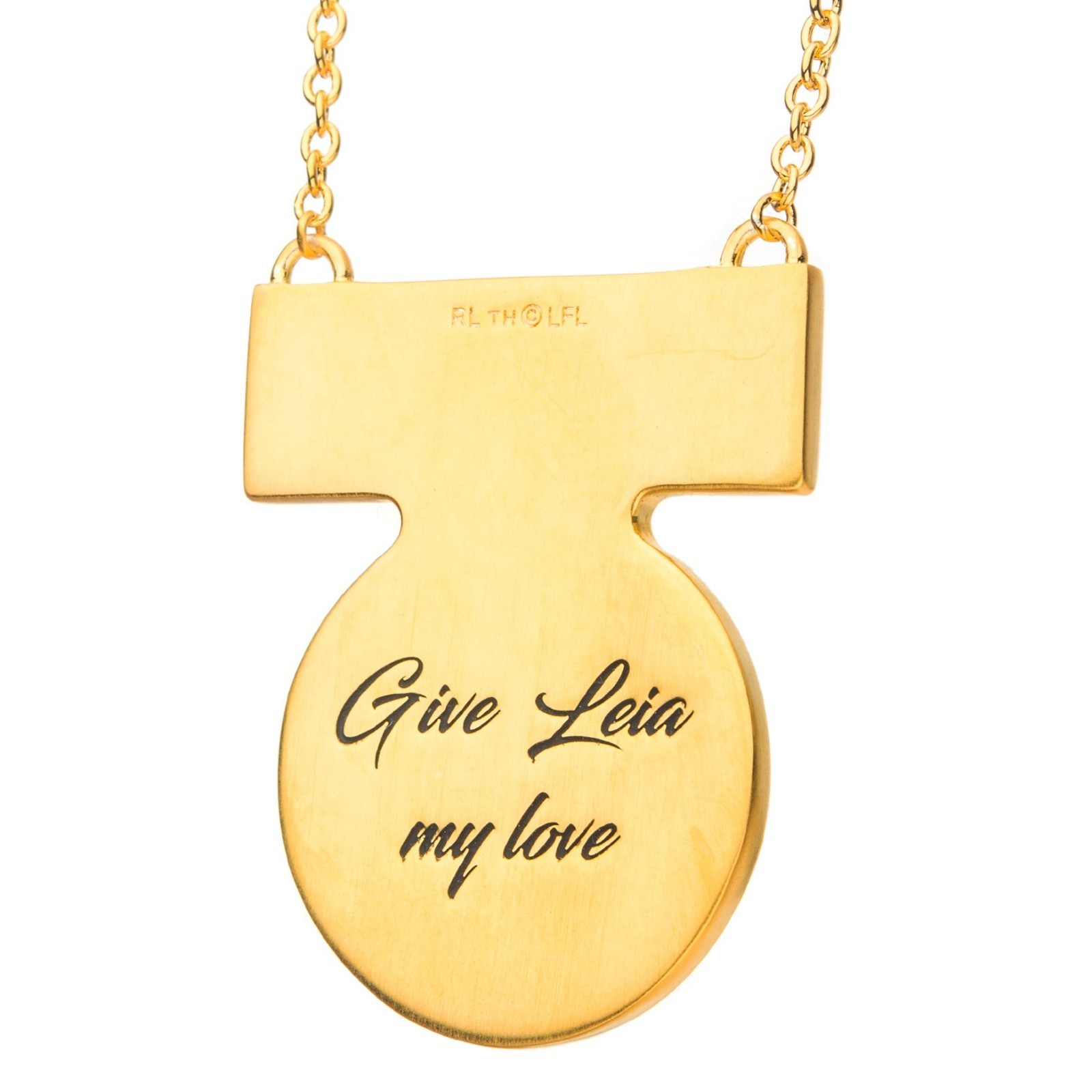 Star Wars X RockLove NEW Medal of Yavin Necklace in 14K Yellow Gold Plated Brass