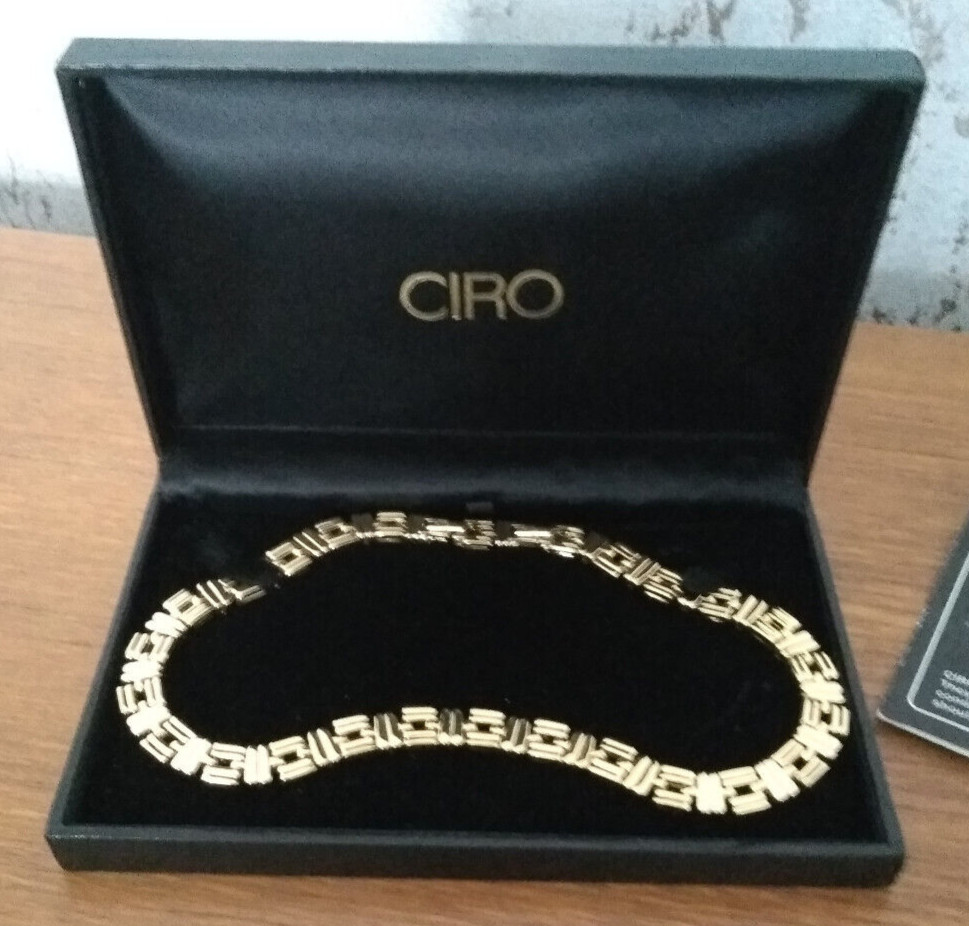 Ciro D’orlan Choker/Necklace Gold Plated Vintage Costume Jewellery 40cm 1cm 72gr