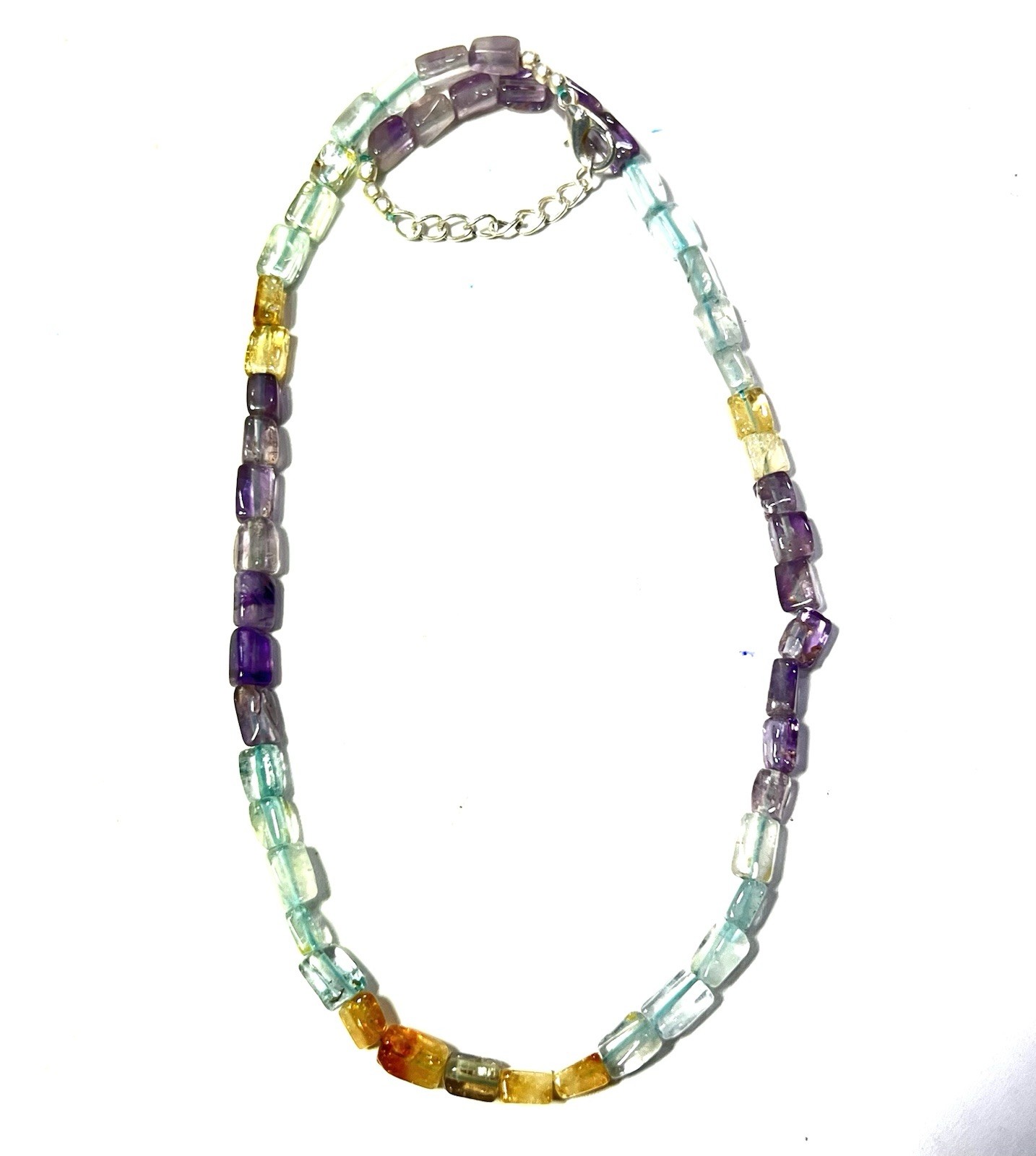 Natural Multi Fluorite Cube Box Beaded Strand 17” for Everyday Wear