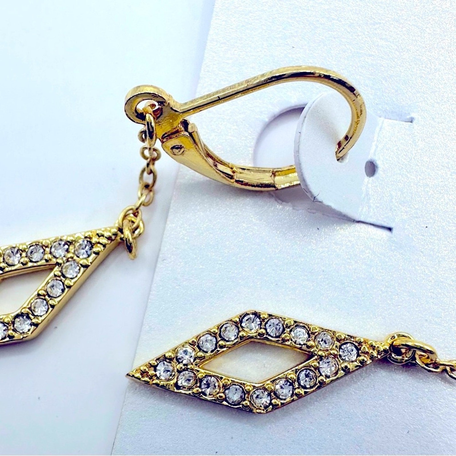 Ariella golden open pave drop earrings NWT Dangle Pierced New Gorgeous Modern