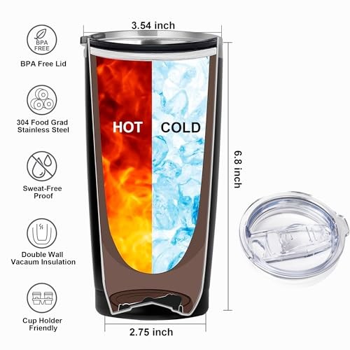 Funny Gifts for Women Men 20 OZ Stainless Steel Tumbler-Office Decor Desk Fire