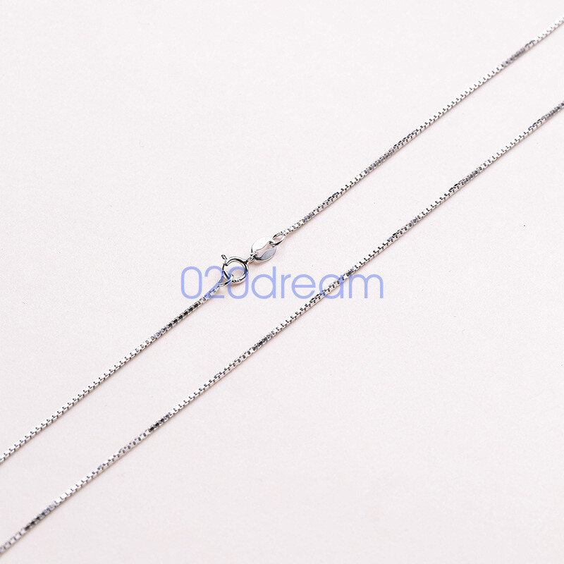 Real 925 Sterling Silver Necklace 0.8/1.0mm BOX Chain 14-26 Inch Stamped Italy