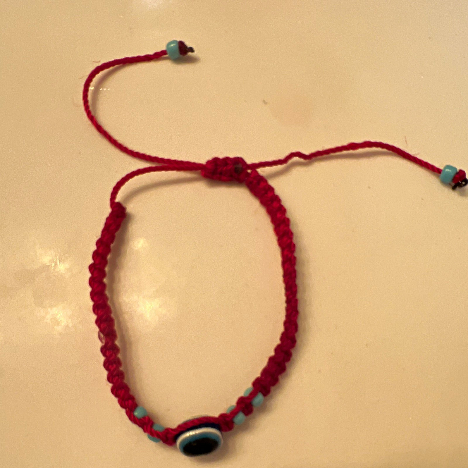 Red Braided Cord Bracelet Adjustable Slide Closure Macrame Style Sizable