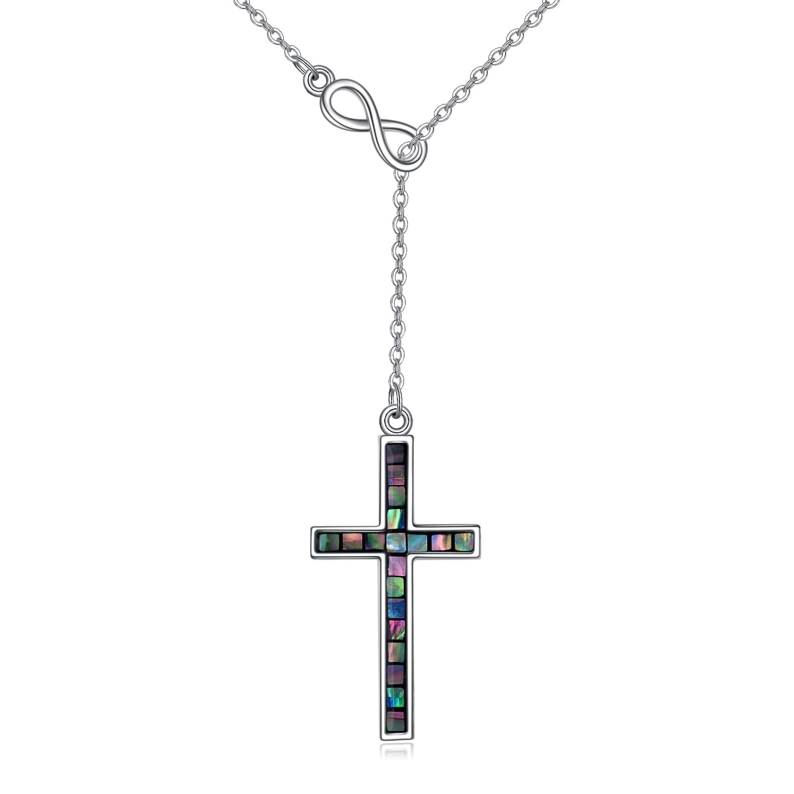 Cross Necklace Sterling Silver 1.54×0.8 inch 18+2 inch Chain – Religious Gift