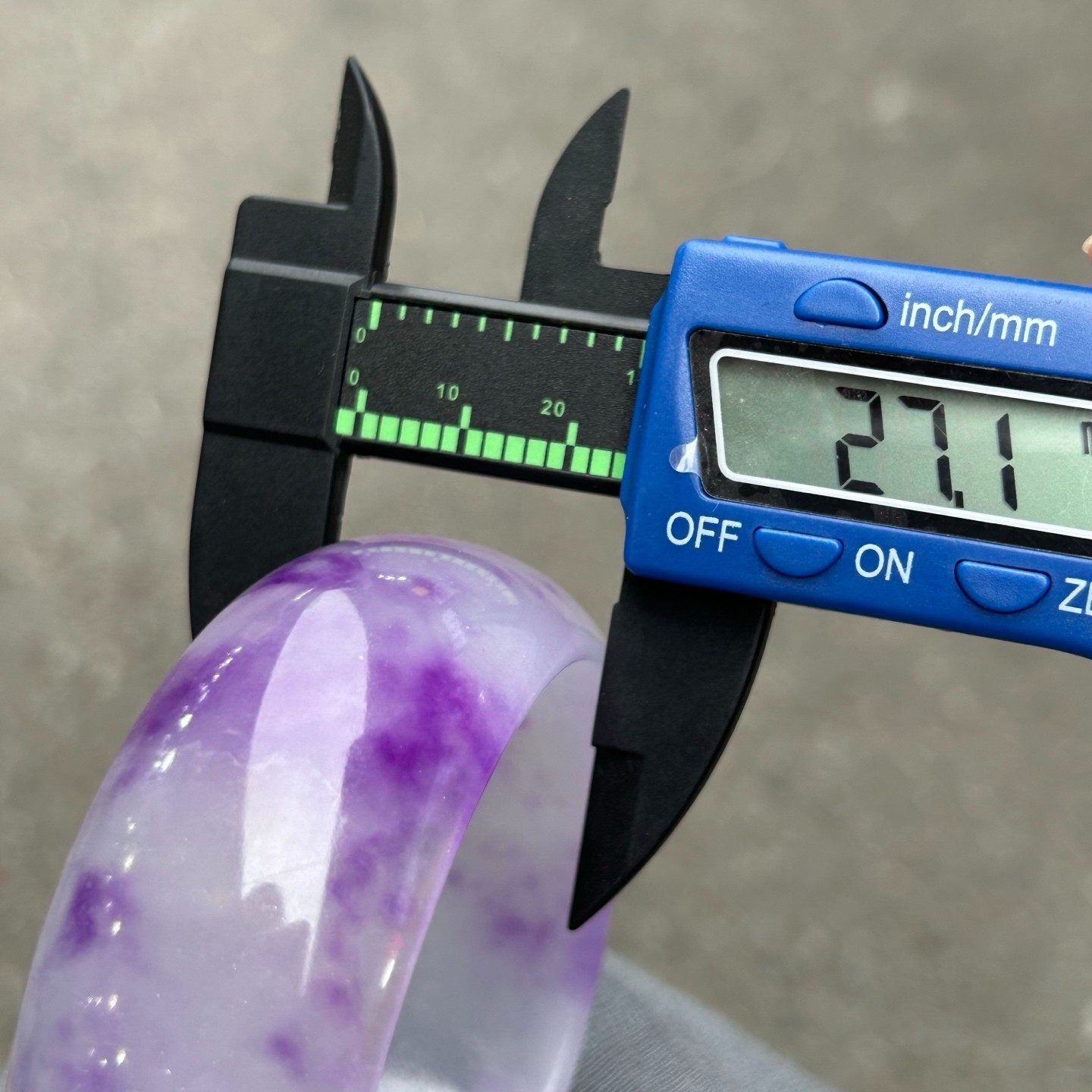 Real Natural Ice Burmese Jade jadeite tyre purple bracelet bangle 63mm