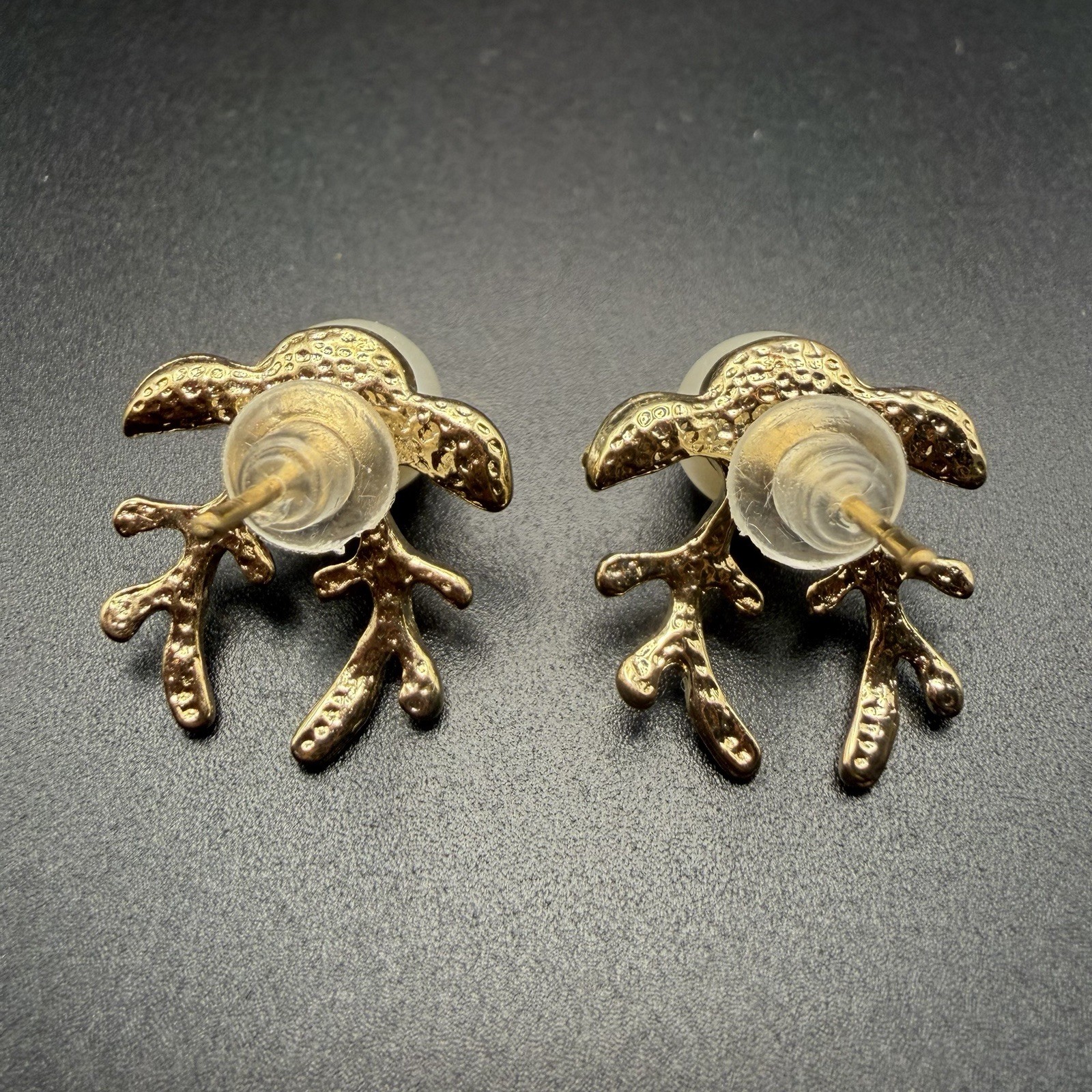 Christmas Deer Faux Pearl Gold Tone Ear Stud Earrings Christmas Gift Womens New